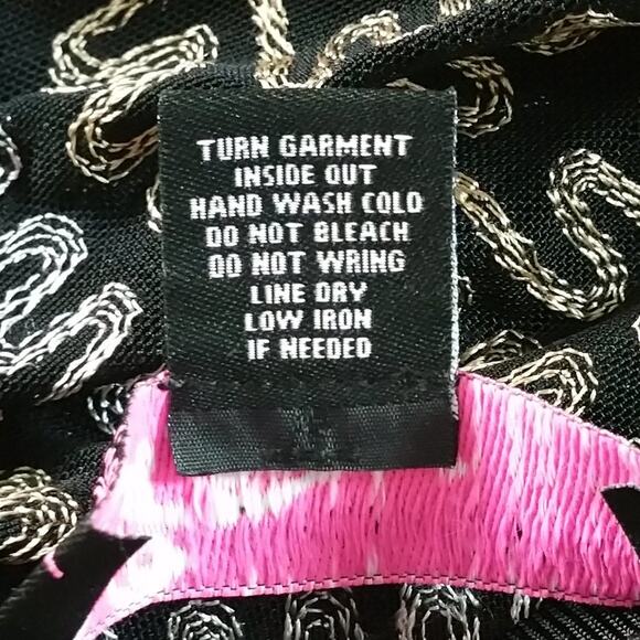 Peck & Peck Women's Black Tribal Print Sheer Button Down Shirt Size L - Picture 5 of 5